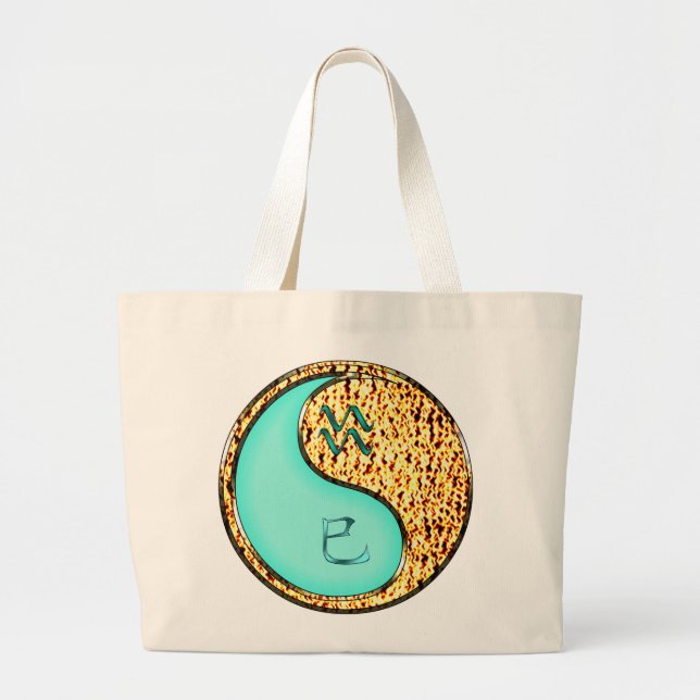 Aquarius & Fire Snake Large Tote Bag (Front)