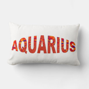 Aquarius - Firey Orange Yellow Blue Lumbar Pillow