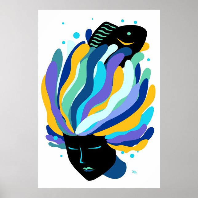 Aquarius fish girl poster (Front)