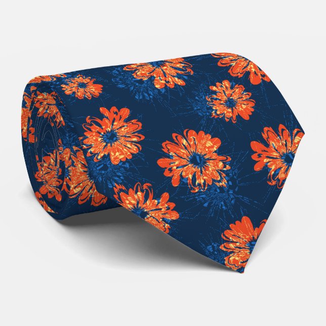Aquarius Floral Vintage Two-sided Tie (Rolled)
