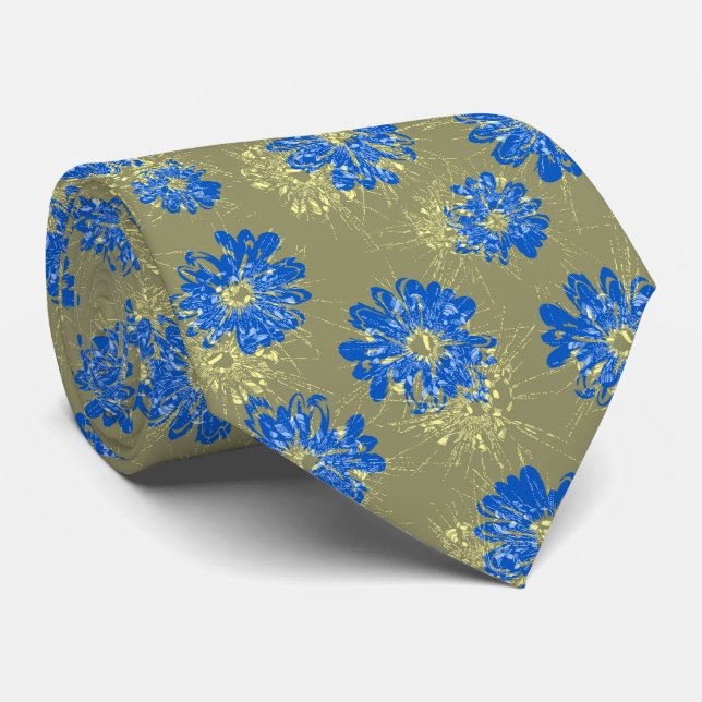 Aquarius Floral Vintage Two-sided Tie (Rolled)