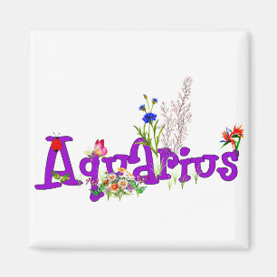 Aquarius Flowers Magnet