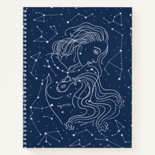 Aquarius Girl Zodiac Sign Notebook