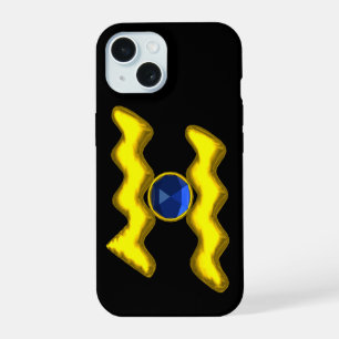 AQUARIUS /GOLD ZODIAC BIRTHDAY JEWEL iPhone 15 CASE