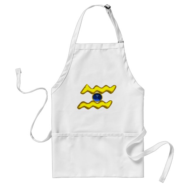 AQUARIUS /GOLD ZODIAC BIRTHDAY JEWEL STANDARD APRON