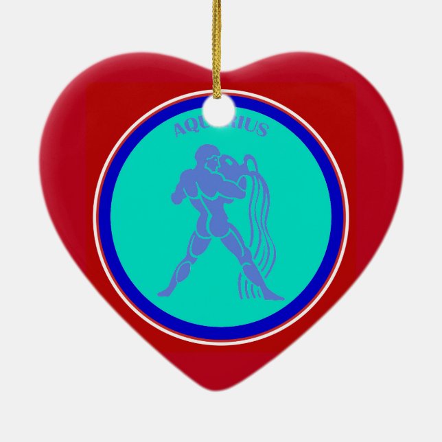 Aquarius Heart Ornament (Back)
