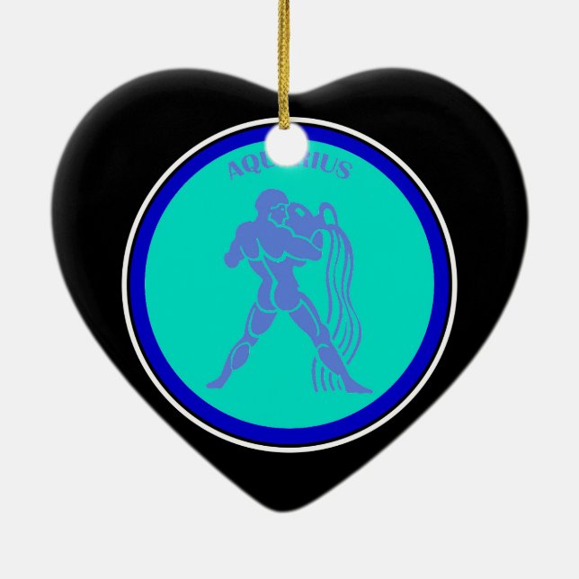 Aquarius Heart Ornament (Back)