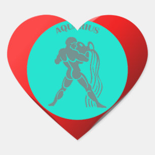 Aquarius Heart Sticker