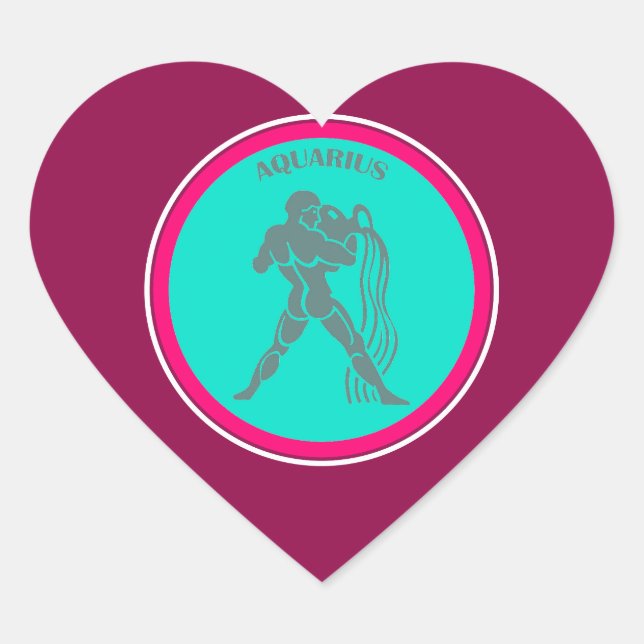 Aquarius Heart Sticker (Front)