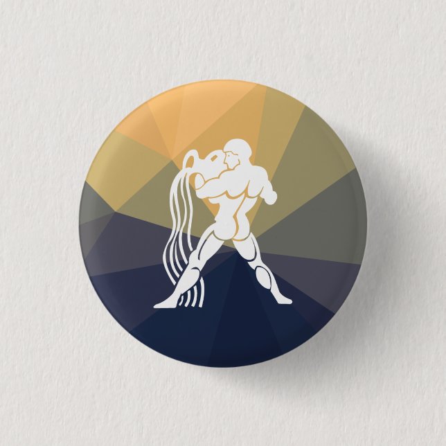 Aquarius horoscope sign round button (Front)
