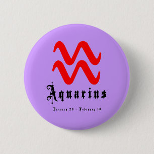 Aquarius, Horoscope, zodiac, astrology 2 Inch Round Button