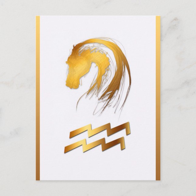 Aquarius Horse Birthday Astrlogy Vertical Postcard (Front)