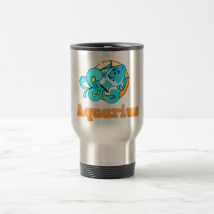 Aquarius illustration travel mug