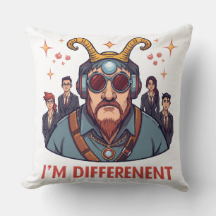 Aquarius Im Different Eccentric SciFi Zodiac Graph Throw Pillow
