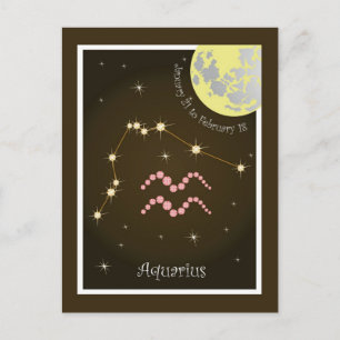 Aquarius January 21 to February 18 Postkarte Postcard