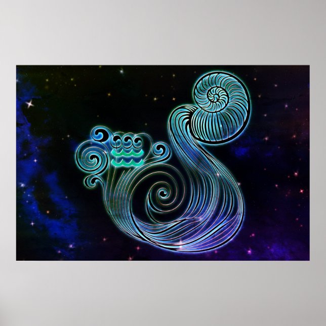 aquarius le porte-eau poster zodiac (Devant)