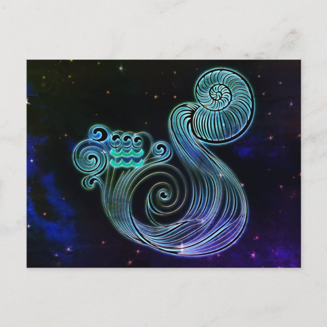 aquarius le porte-eau zodiac carte postale (Devant)