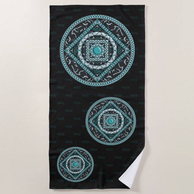 Aquarius Mandala Beach Towel (Front)