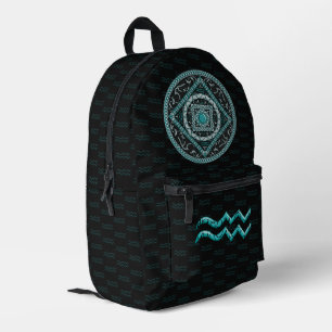 Aquarius Mandala Printed Backpack