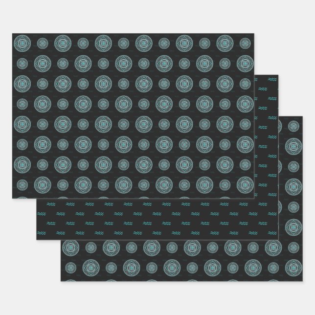 Aquarius Mandala Wrapping Paper Set (Set)
