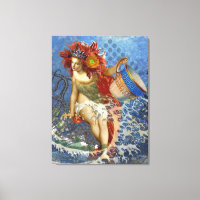 Aquarius Mermaid Gothic Blue Art