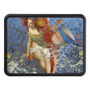 Aquarius Mermaid Gothic Blue Art Trailer Hitch Cover