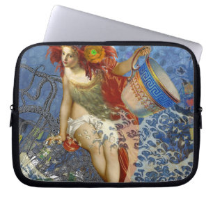 Aquarius Mermaid Woman Gothic Whimsical Collage Laptop Sleeve
