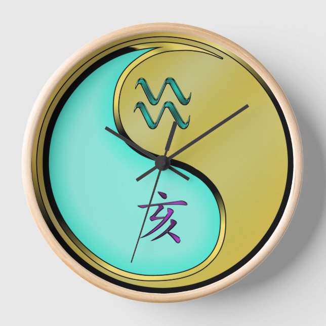 Aquarius & Metal Boar Clock (Front)