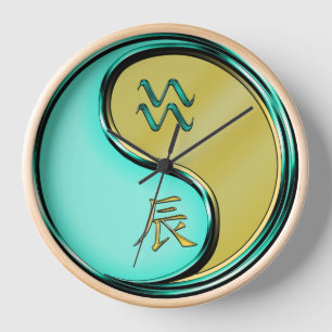 Aquarius & Metal Dragon Clock