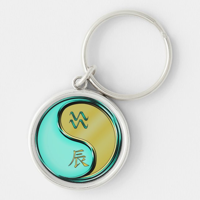 Aquarius & Metal Dragon Keychain (Front)