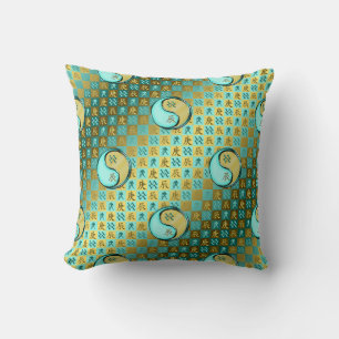 Aquarius & Metal Dragon Throw Pillow