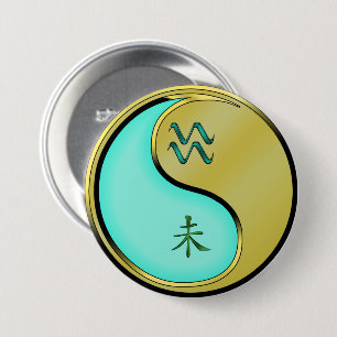 Aquarius & Metal Goat 3 Inch Round Button