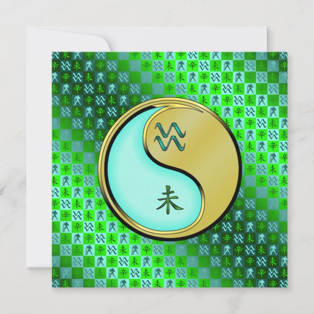 Aquarius & Metal Goat Card (Front)