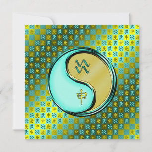 Aquarius & Metal Monkey Card