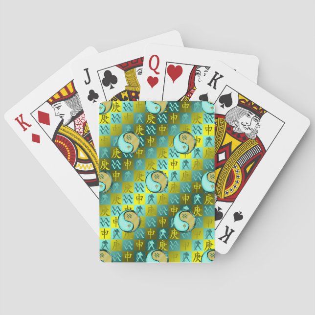 Aquarius & Metal Monkey Playing Cards (Back)