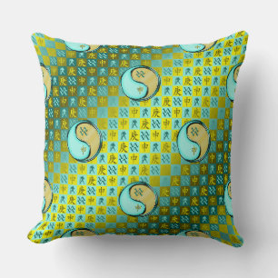 Aquarius & Metal Monkey Throw Pillow