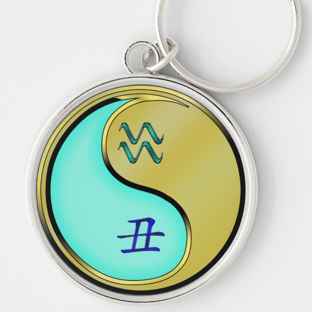 Aquarius & Metal Ox Keychain (Front)