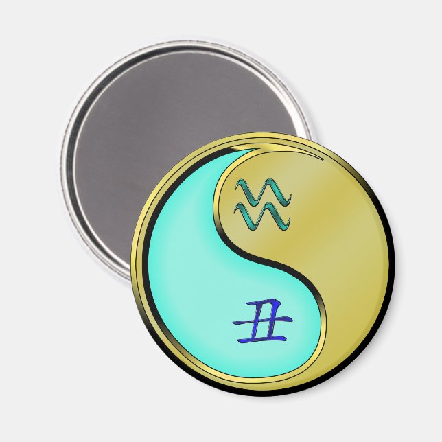 Aquarius & Metal Ox Magnet (Front/Back)