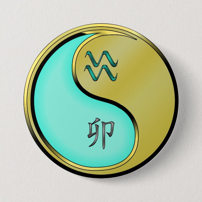 Aquarius & Metal Rabbit 3 Inch Round Button (Front)