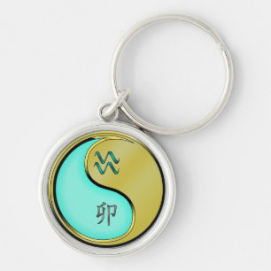 Aquarius & Metal Rabbit Keychain