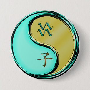 Aquarius & Metal Rat 3 Inch Round Button