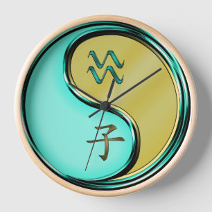 Aquarius & Metal Rat Clock