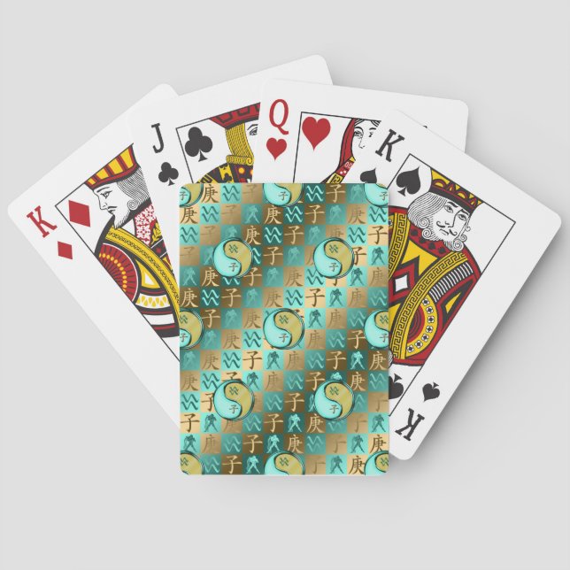 Aquarius & Metal Rat Playing Cards (Back)