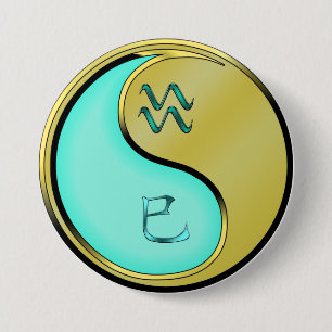 Aquarius & Metal Snake 3 Inch Round Button