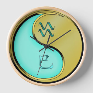 Aquarius & Metal Snake Clock