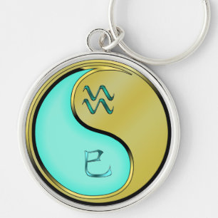Aquarius & Metal Snake Keychain