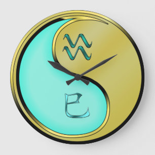 Aquarius & Metal Snake Large Clock