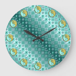 Aquarius & Metal Snake Large Clock