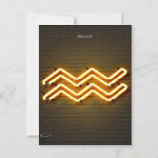 Aquarius neon sign Canvas Invitation