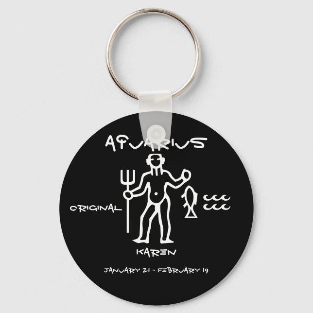 Aquarius Personalized Keychain (Front)